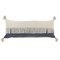 Laddha Home Designs 36" Blue and White Fringe Color Block Lumbar Throw Pillow